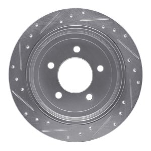 Ford F-150 Brake Rotor (1) - Rear Right - R1 Concepts - Drilled & Slotted - Silver - `97-`04